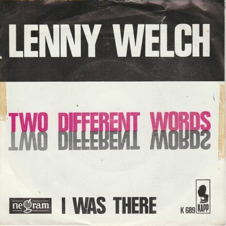 Lenny Welch - Two different words + I was there (Vinylsingle)