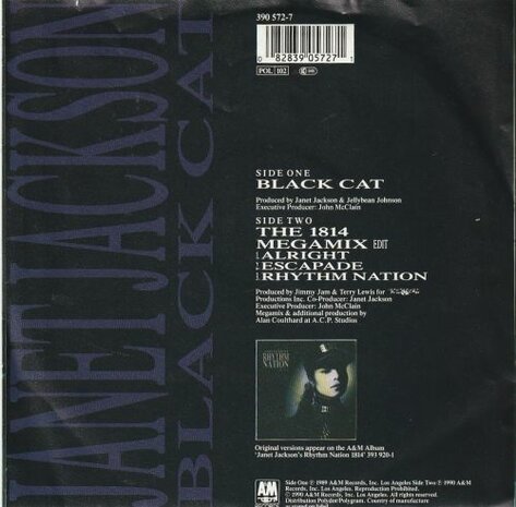 Janet Jackson - Black cat + The 1814 megamix (Vinylsingle)