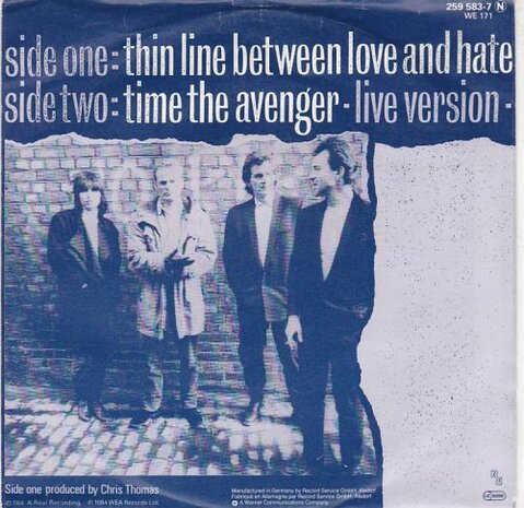 Pretenders - Thin line between love and hate + Time. (Vinylsingle)