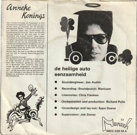 Anneke Konings - De Heilige Auto + Eenzaamheid (Vinylsingle)