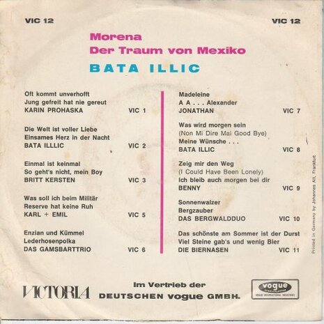 Bata Illic - Morena + Der traum von Mexiko (Vinylsingle)