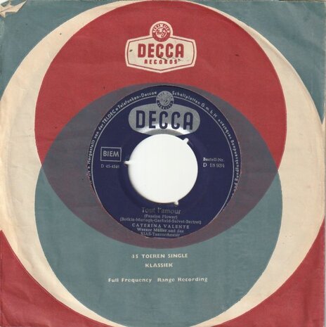 Caterina Valente - Eh Oh + Tout L'amour (Vinylsingle)