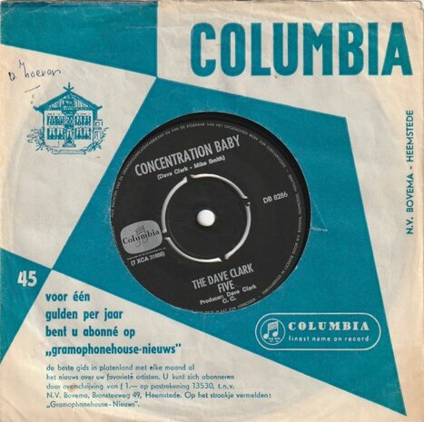 Dave Clark Five - Everybody knows + Concentration baby (Vinylsingle)