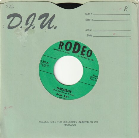 Don Ray & The Rodeo Ramblers - Imogene + Don't Cha Baby My Baby (Vinylsingle)