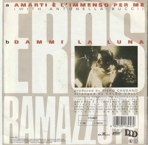 Eros Ramazzotti - Amarti e l'immenso per me + Dammi la luna (Vinylsingle)