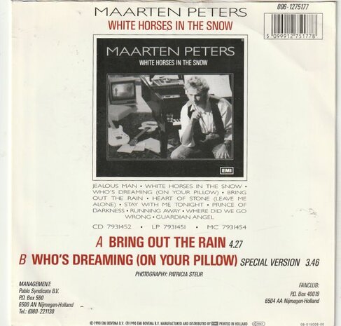 Maarten Peters - Bring out the rain + Who's dreaming (Vinylsingle)