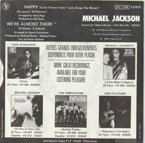 Michael Jackson - Happy + We're almost there (Vinylsingle)