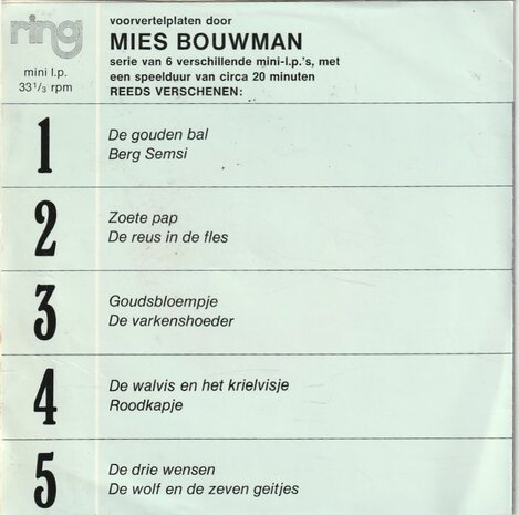 Mies Bouwman - Voorvertelplaat 6 (Vinylsingle)