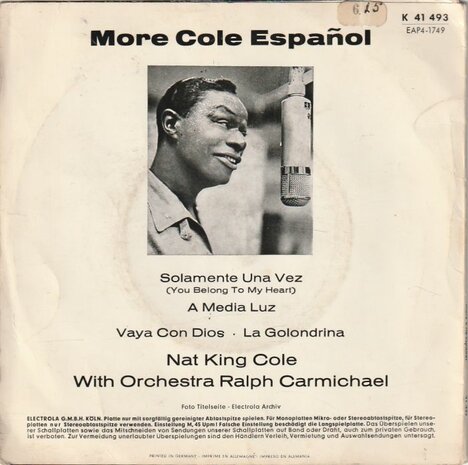 Nat King Cole - More Cole Espanol (EP) (Vinylsingle)