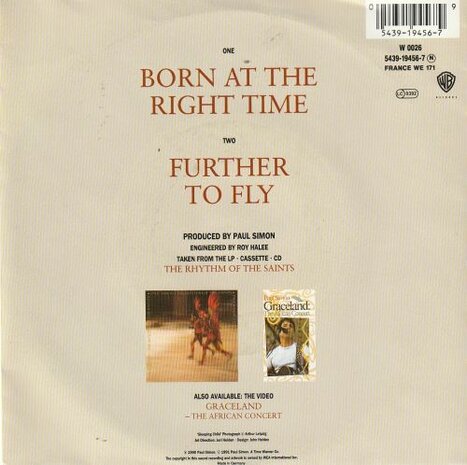 Paul Simon - Born at the right time + Further to fly (Vinylsingle)