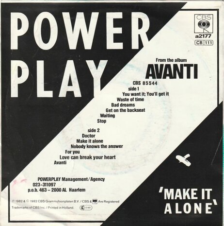 Powerplay - Make it alone + Doctor (Vinylsingle)