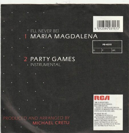 Sandra - Maria Magdalena + Party Games (Vinylsingle)