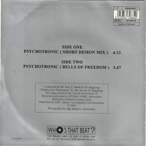 Sequencial - Psychotronic + (Bells of freedom) (Vinylsingle)