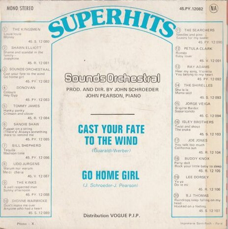 Sounds Orchestral - Cast your fate to the wind + Go home girl (Vinylsingle)