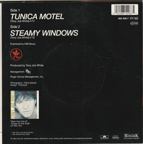 Tony Joe White - Tunica Motel + Steamy windows (Vinylsingle)