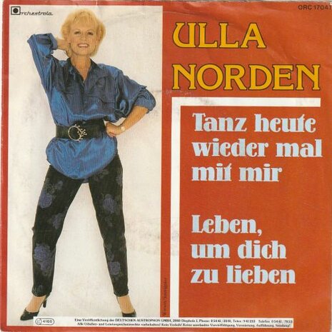 Ulla Norden - Tanz heute mal mit mir + Leben, um dich zu lieben (Vinylsingle)