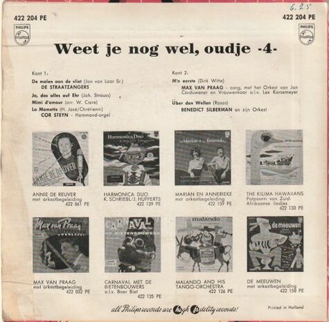 Various - Weet je nog wel oudje no. 4 (EP) (Vinylsingle)