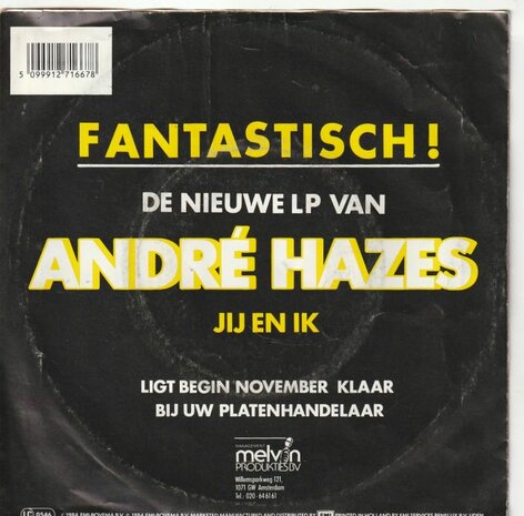 Andre Hazes - Donker om je heen + Mij Leidseplein (Vinylsingle)