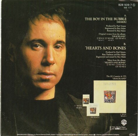 Paul Simon - The boy in the bubble + Hearts and bones (Vinylsingle)