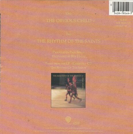 Paul Simon - Obvious child + Rhythm of the saints (Vinylsingle)