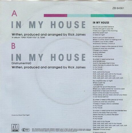 Mary Jane Girls - In my house + (instr) (Vinylsingle)